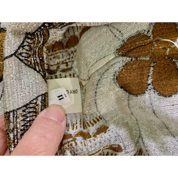 Vintage 1970’s Disco Metallic Floral Pointy Collar Shirt Size Medium Hippie - Picture 7 of 8